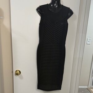 French Connection Black Mesh Lace Sheath Women Dress Size 8 - NWT